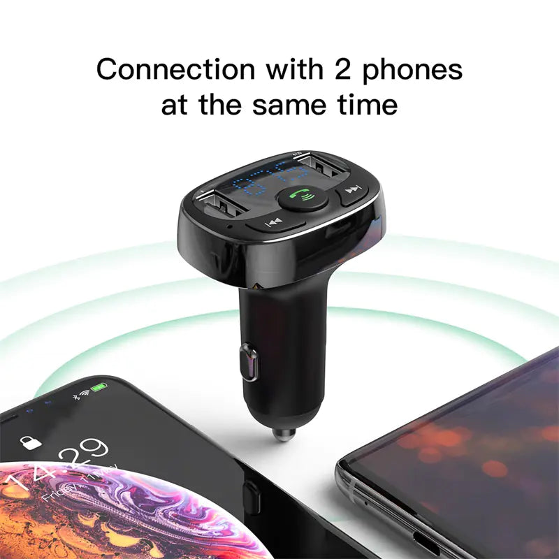 Car Bluetooth Charger with Dual USB Output for Phones